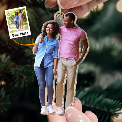 Personalized Acrylic Couple Photo Ornament, Custom Best Moment Of Anniversaries Photo Acrylic Ornament For Christmas, Best Gift idea for Couple