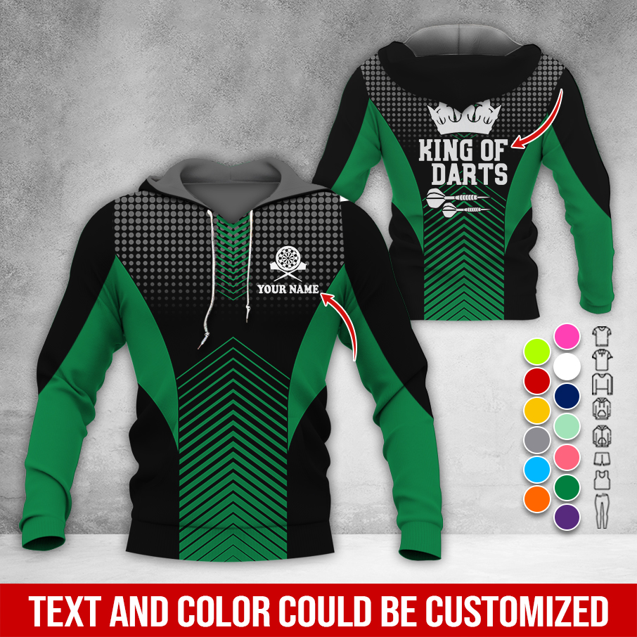 Customized Name & Text Darts Premium Hoodie, King Of Darts, Spot Pattern Hoodie, Perfect Gift For Darts Lovers, Darts Player