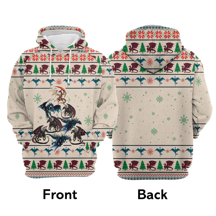 Dragon Xmas Premium Christmas Hoodie, Christmas Dragon Dacing Unisex Hoodie For Men & Women - Perfect Gift For Christmas, Dragon Lovers