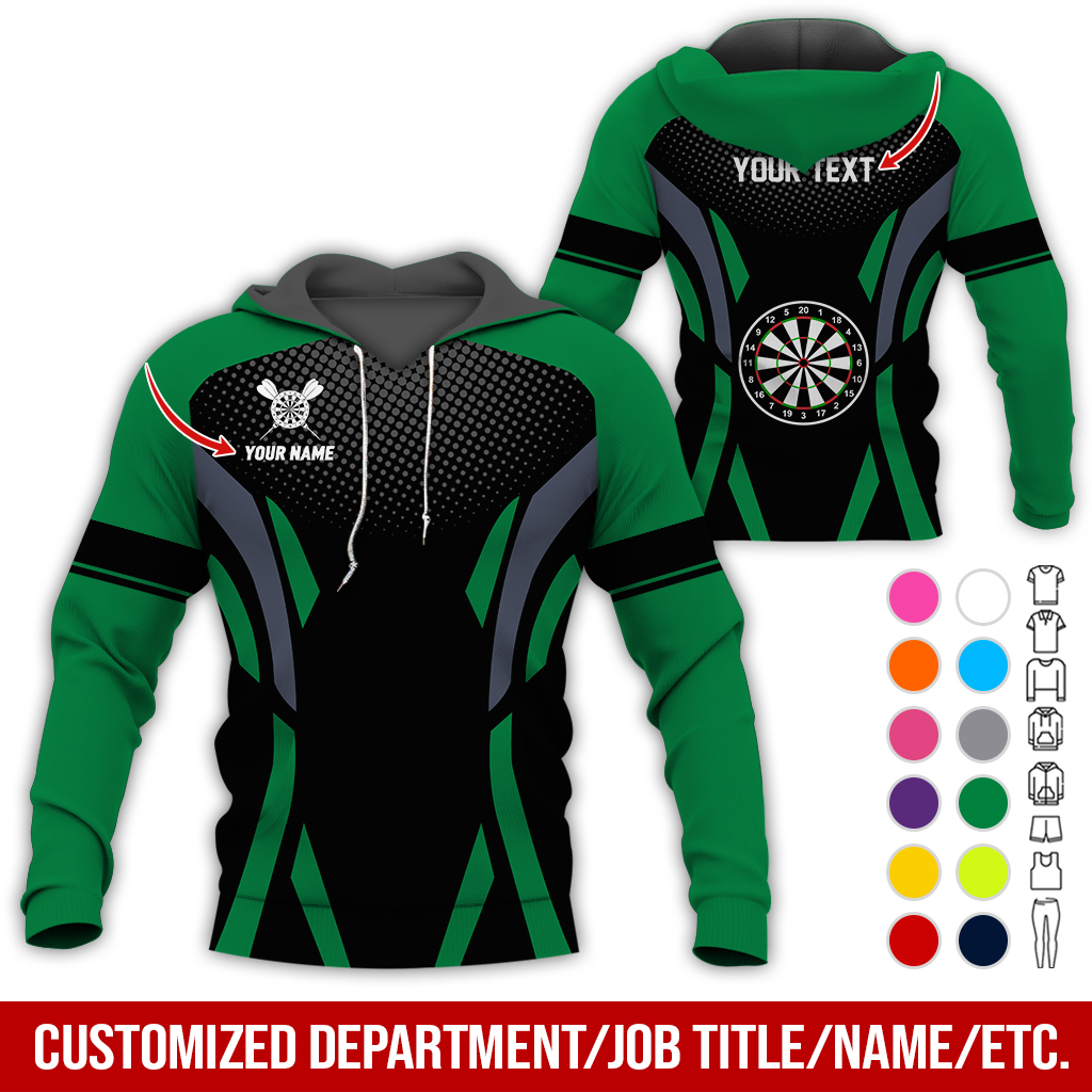 Personalized Darts Premium Hoodie, Custom Name & Text Darts Hoodie Gift For Darts Lovers, Friend, Family