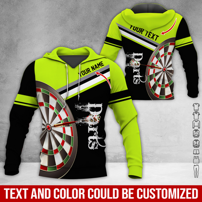 Customized Name & Your Text Darts Premium Hoodie, Darts Pattern Hoodie, Perfect Gift For Darts Lovers, Friend, Family