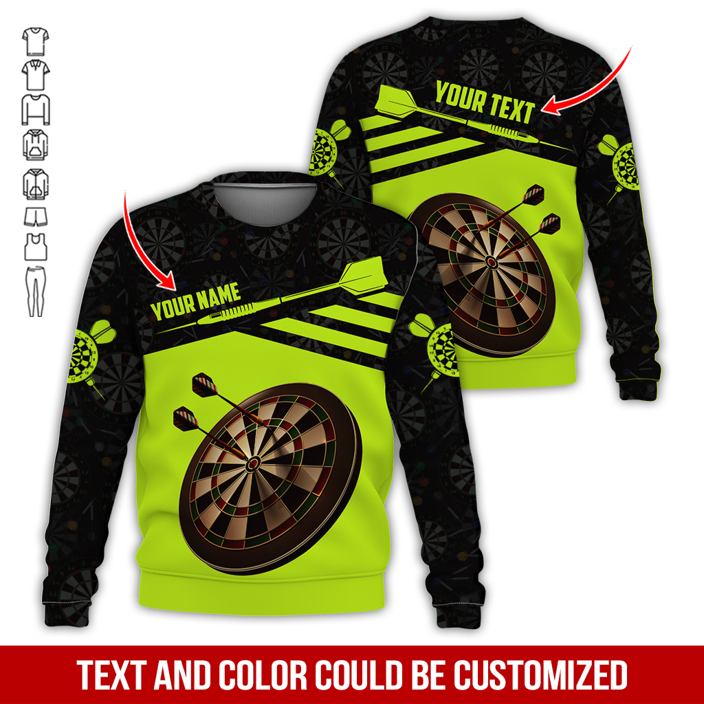 Customized Name Darts Sweatshirt, Custom Name Darts Shirts With Darts Pattern - Gift For Darts Lovers, Friend, Family