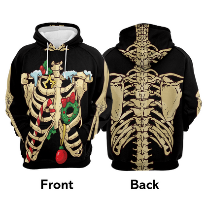 Skeleton Premium Christmas Hoodie, Skeleton Christmas Unisex Hoodie For Men & Women - Perfect Gift For Christmas, Family