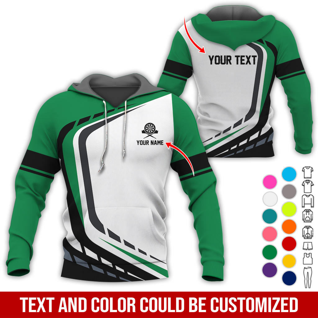 Personalized Darts Premium Hoodie, Customized Name & Text White Darts Hoodie, Perfect Gift For Darts Lovers, Friend, Family