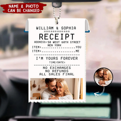Personalized Couple Acrylic Keychain - Funny Couple Custom Photo Receipt Acrylic Keychain - Perfect Valentine Gift For Couple