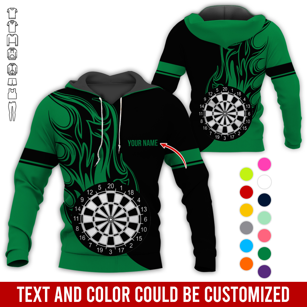 Personalized Name Darts Premium Hoodie, Fire Dartsboards Pattern Hoodie For Men & Women, Perfect Gift For Darts Lovers, Friend, Family