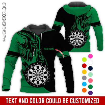 Personalized Name Darts Premium Hoodie, Fire Dartsboards Pattern Hoodie For Men & Women, Perfect Gift For Darts Lovers, Friend, Family