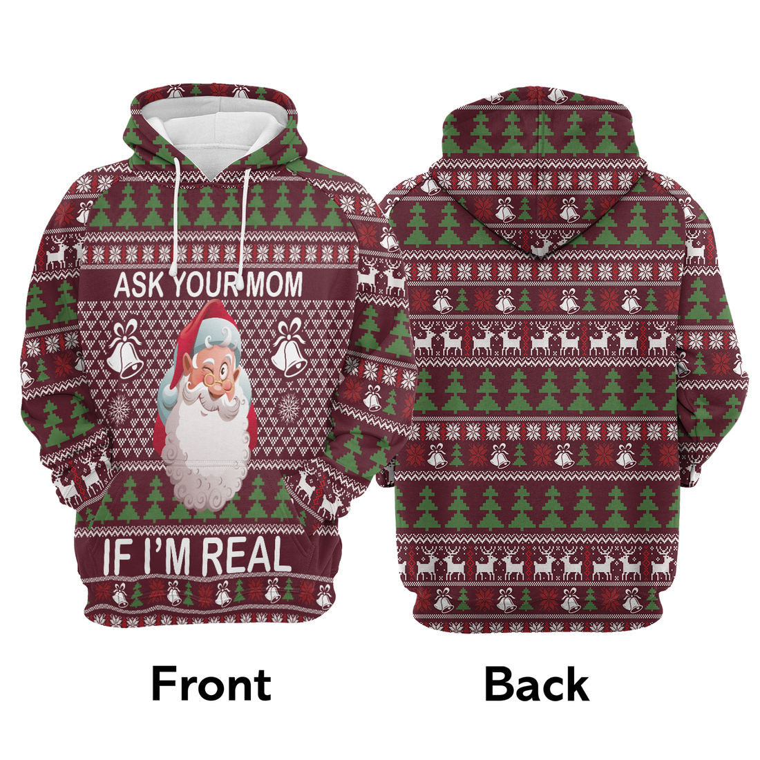 Santa Premium Christmas Hoodie, Ask Your Mom If I Am Real Unisex Hoodie For Men & Women - Perfect Gift For Christmas, Family