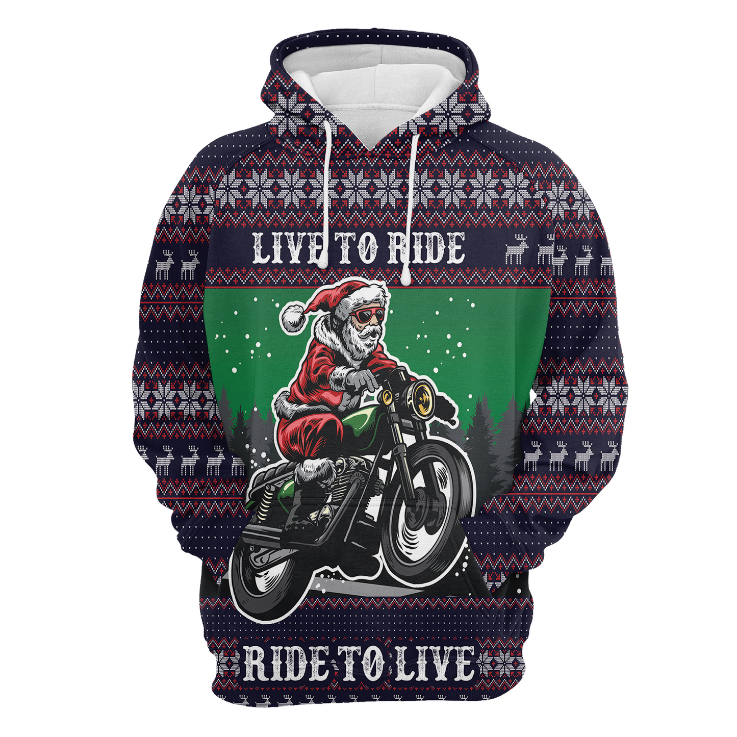 Santa Live To Ride Pullover Premium Hoodie, Perfect Outfit For Men And Women On Christmas New Year Autumn Winter