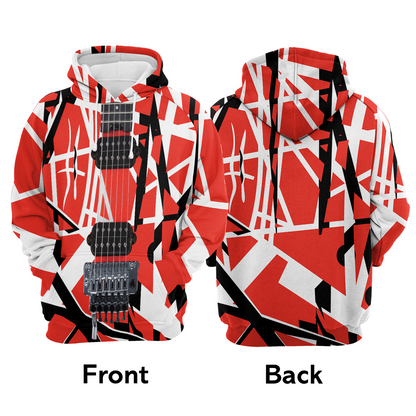 Guitar Premium Christmas Hoodie, Guitar Red & White Unisex Hoodie For Men & Women - Perfect Gift For Christmas, Guitar Lover