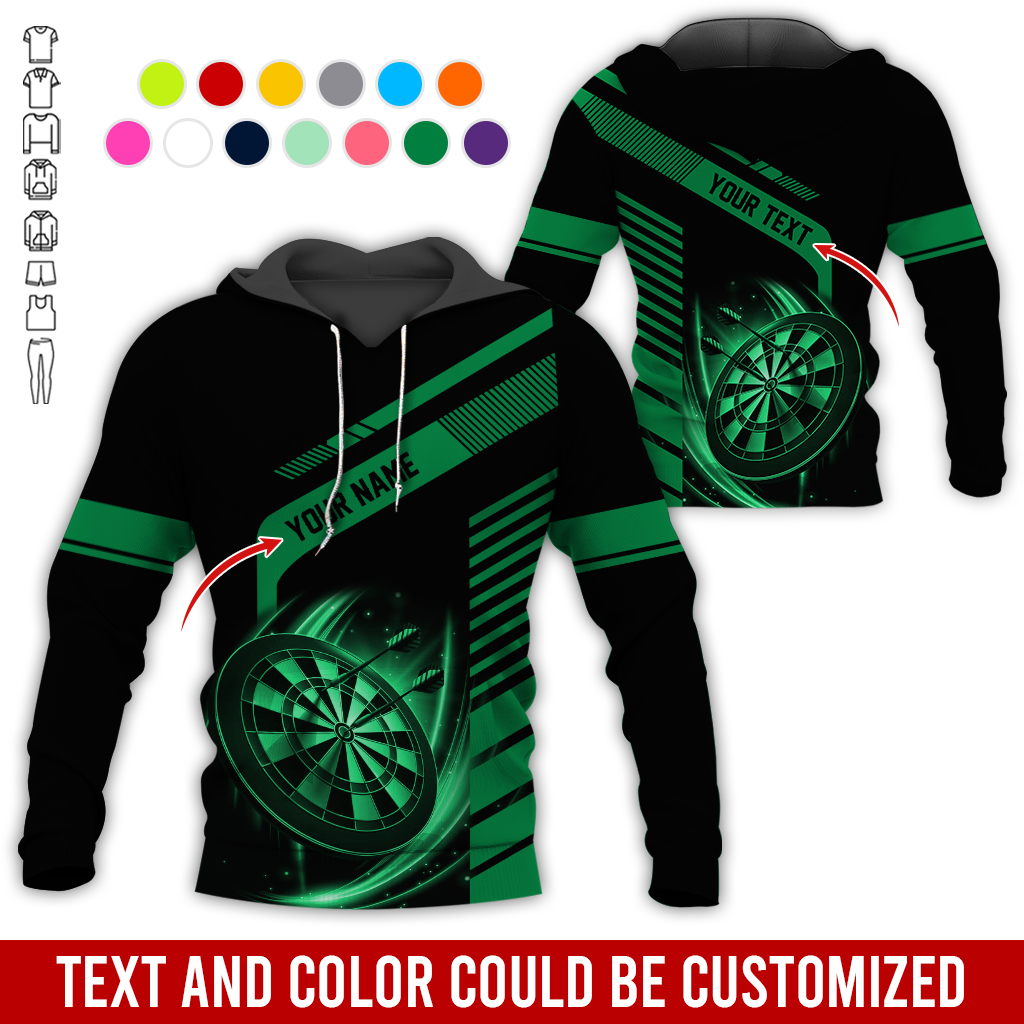 Customized Name & Text Darts Premium Hoodie, Throw Your Dart And Let It Fly, Perfect Gift For Darts Lovers, Friend, Family