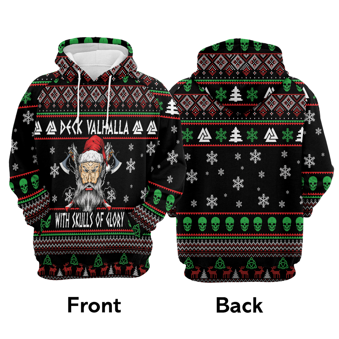 Viking Premium Christmas Hoodie, Viking Deck Valhalla With Skulls Of Glory Unisex Hoodie For Men & Women - Perfect Gift For Christmas, Friends, Family