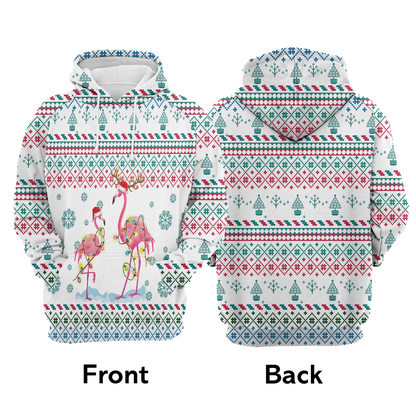 Flamingo Premium Christmas Hoodie, Flamingo Christmas Reunion Unisex Hoodie For Men & Women - Perfect Gift For Christmas, Flamingo Lover
