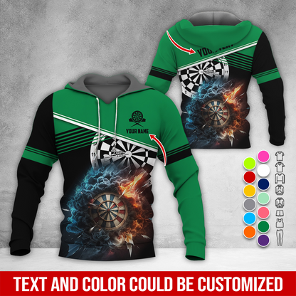 Personalized Name & Text Darts Premium Hoodie, Darts & Storm Pattern Hoodie, Perfect Gift For Darts Lovers, Friend, Family