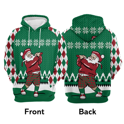 Golfer Premium Christmas Hoodie, Funny Golfer Santa Unisex Hoodie For Men & Women - Perfect Gift For Christmas, Golf Lover
