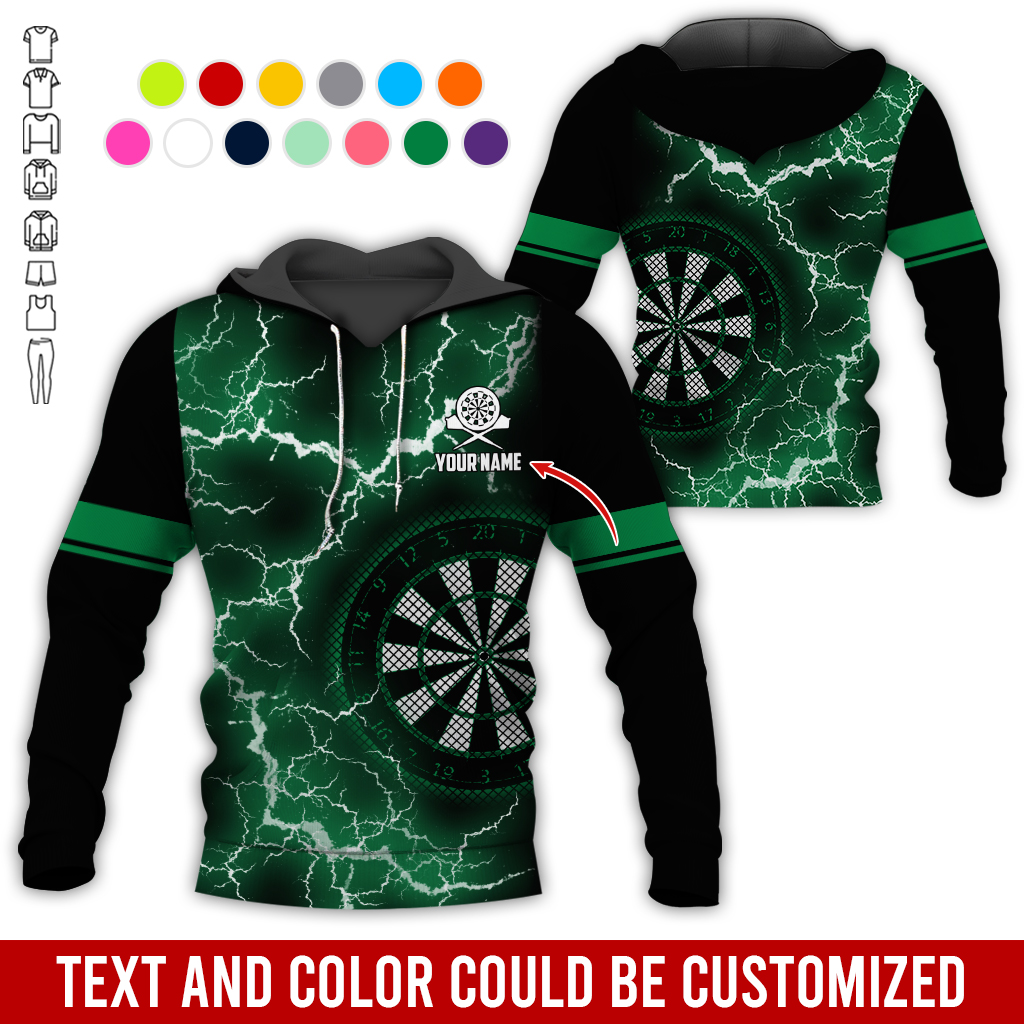 Customized Name Darts Lightning Premium Hoodie, Darts Pattern Hoodie, Perfect Gift For Darts Lovers, Friend, Family