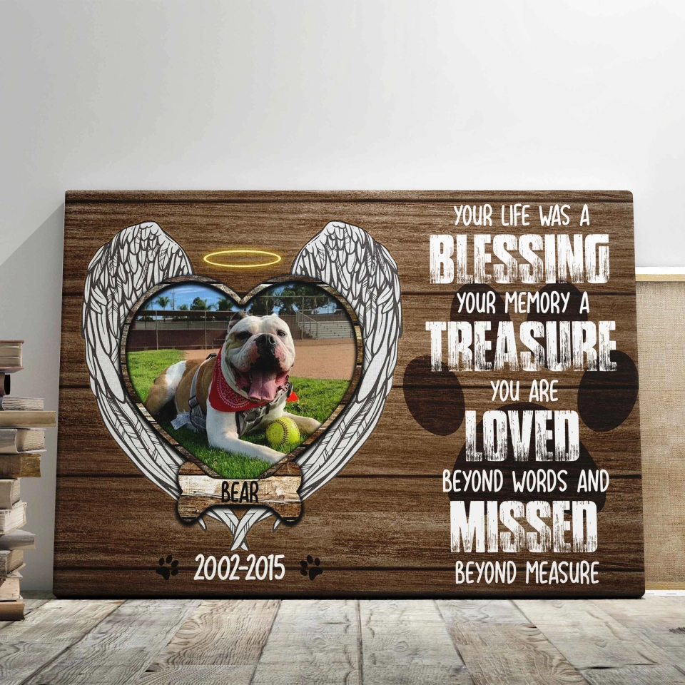 Personalized Dog Landscape Canvas, Memorial Dog Gift, Dog Photos On Canvas, Perfect Gift For Dog Lovers, Friends, Family