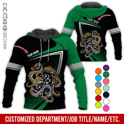 Customized Name & Text Darts Premium Hoodie, Octopus & Dartboard Pattern Darts Hoodie For Men & Women - Gift For Darts Lovers, Friend, Family