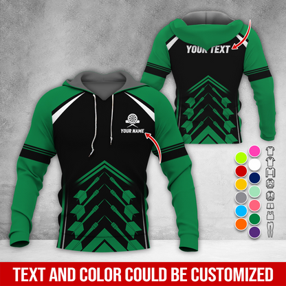 Personalized Name & Text Darts Premium Hoodie, Darts Sport Pattern Hoodie For Darts Player, Perfect Gift For Darts Lovers, Friend, Family