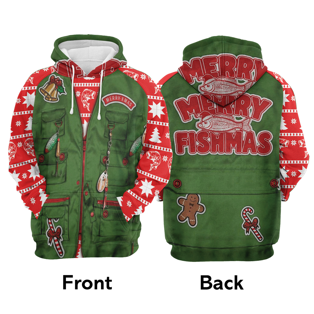 Fishing Premium Christmas Hoodie, Merry Fishmas Unisex Hoodie For Men & Women - Perfect Gift For Christmas, Friends, Family, Fishing Lover