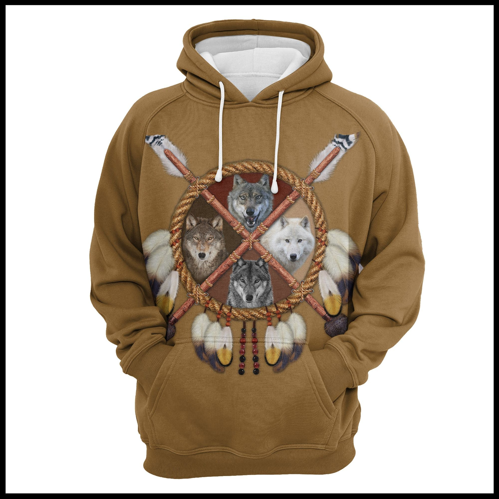Awesome Wolf Native Dreamcatcher Pullover Premium Hoodie, Perfect Outfit For Men And Women On Christmas New Year Autumn Winter