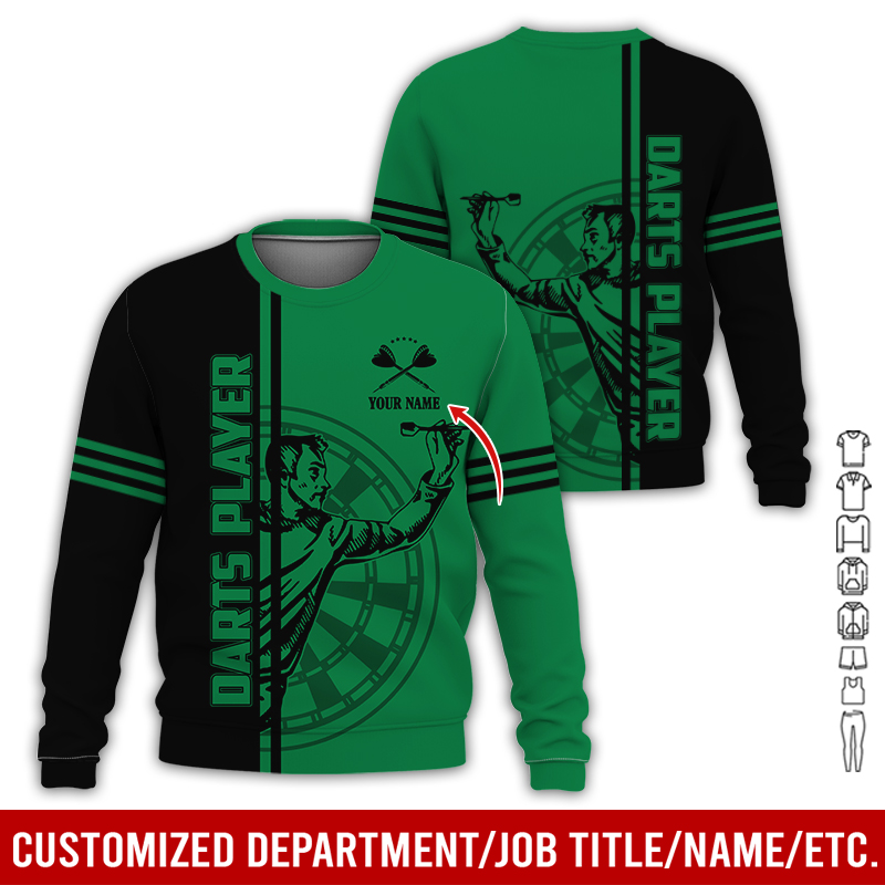 Customized Darts Sweatshirt, Men Playing Darts Pattern Sweatshirt For Men & Women, Perfect Gift For Darts Lovers, Friend, Family