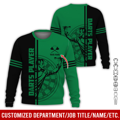 Customized Darts Sweatshirt, Men Playing Darts Pattern Sweatshirt For Men & Women, Perfect Gift For Darts Lovers, Friend, Family