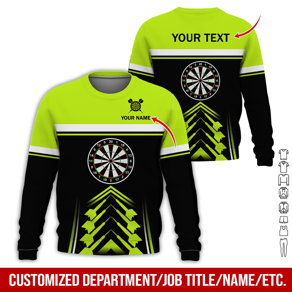 Customized Darts Sweatshirt, Darts Pattern & White Stripes Sweatshirt For Men & Women, Perfect Gift For Darts Lovers, Friend, Family