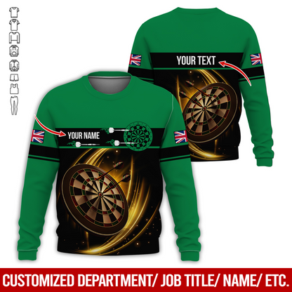 Customized Darts Sweatshirt, Personalized The National Flag Pattern Sweatshirt For Men & Women, Perfect Gift For Darts Lovers, Friend, Family
