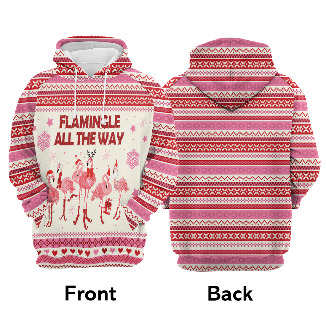 Flamingo Premium Christmas Hoodie, Flamingo Flamingle All The Way Unisex Hoodie For Men & Women - Perfect Gift For Christmas, Friends, Family