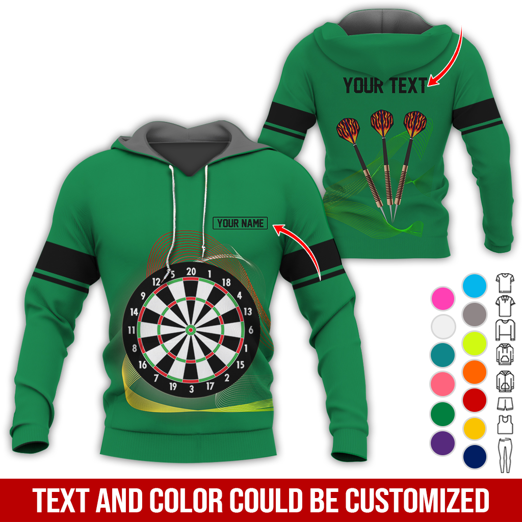 Customized Darts Premium Hoodie, Personalized Name & Text Hoodie, Black Line Pattern Hoodie For Men & Women, Perfect Gift For Darts Lovers, Friend, Family