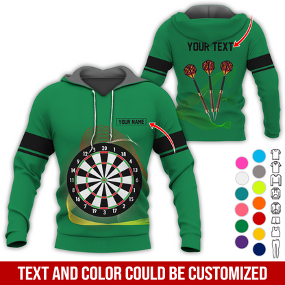 Customized Darts Premium Hoodie, Personalized Name & Text Hoodie, Black Line Pattern Hoodie For Men & Women, Perfect Gift For Darts Lovers, Friend, Family