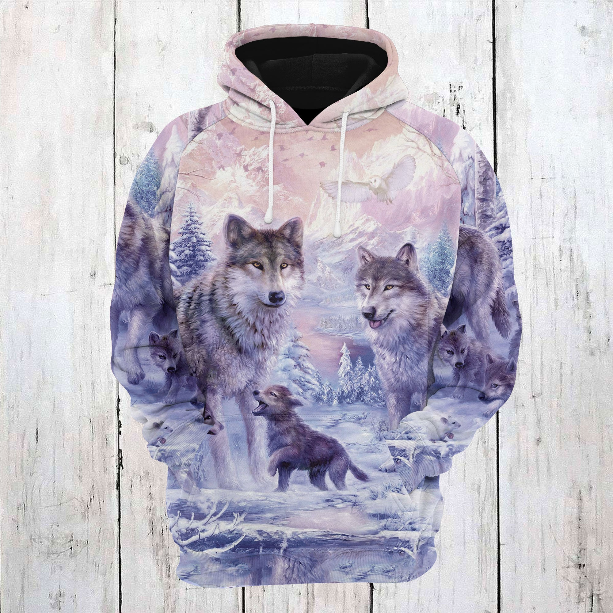 Wolf Family Winter Pullover Premium Hoodie, Perfect Outfit For Men And Women On Christmas New Year Autumn Winter
