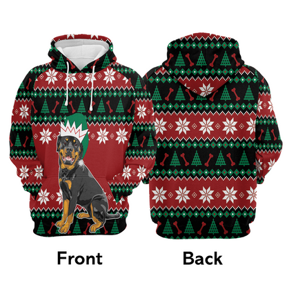 Rottweiler Xmas Premium Christmas Hoodie, Cute Rottweiler Unisex Hoodie For Men & Women - Perfect Gift For Christmas, Rottweiler Lovers