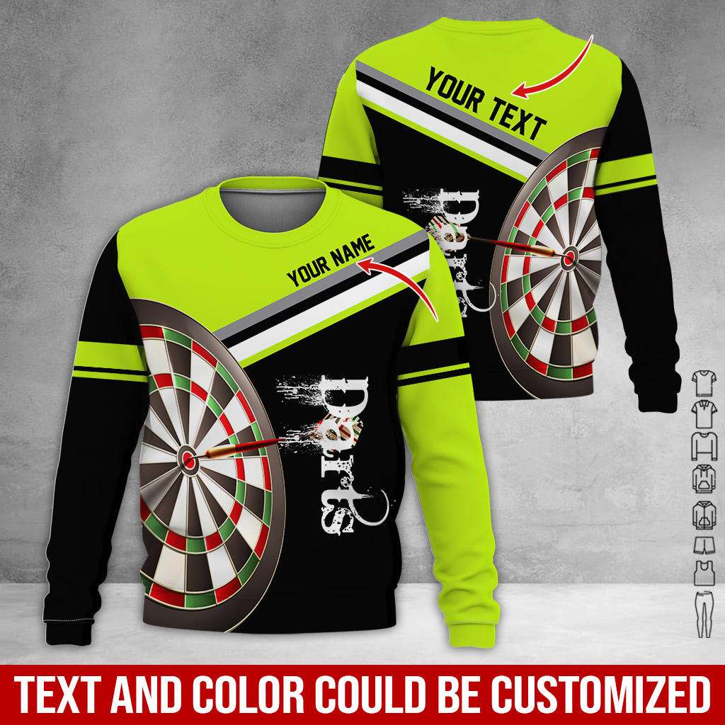Customized Darts Sweatshirt, Personalized Name & Text Shirts, Darts Pattern Shirts, Perfect Gift For Darts Lovers, Friend, Family