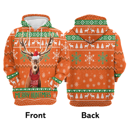 Deer Premium Christmas Hoodie, Merry Huntmas Funny Unisex Hoodie For Men & Women - Perfect Gift For Christmas, Hunter
