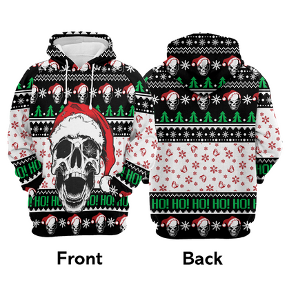 Skull Premium Christmas Hoodie, Skull Xmas Ho Ho Ho Unisex Hoodie For Men & Women - Perfect Gift For Christmas, Skull Lover