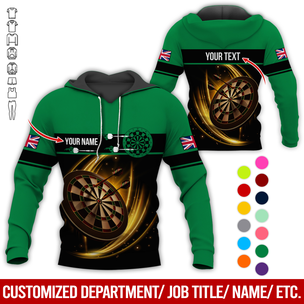 Personalized Darts Premium Hoodie, Custom National Flag Hoodie For Men & Women, Perfect Gift For Darts Lovers, Friend, Family