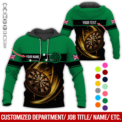 Personalized Darts Premium Hoodie, Custom National Flag Hoodie For Men & Women, Perfect Gift For Darts Lovers, Friend, Family