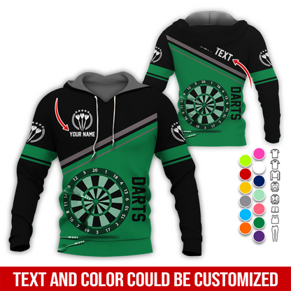 Personalized Name & Text Darts Premium Hoodie, Darts Is My Life Hoodie For Darts Player, Perfect Gift For Darts Lovers, Friend, Family