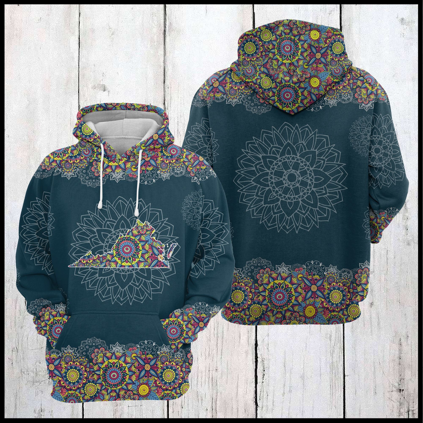 Virginia Mandala Pattern Pullover Premium Hoodie, Perfect Outfit For Men And Women On Christmas New Year Autumn Winter