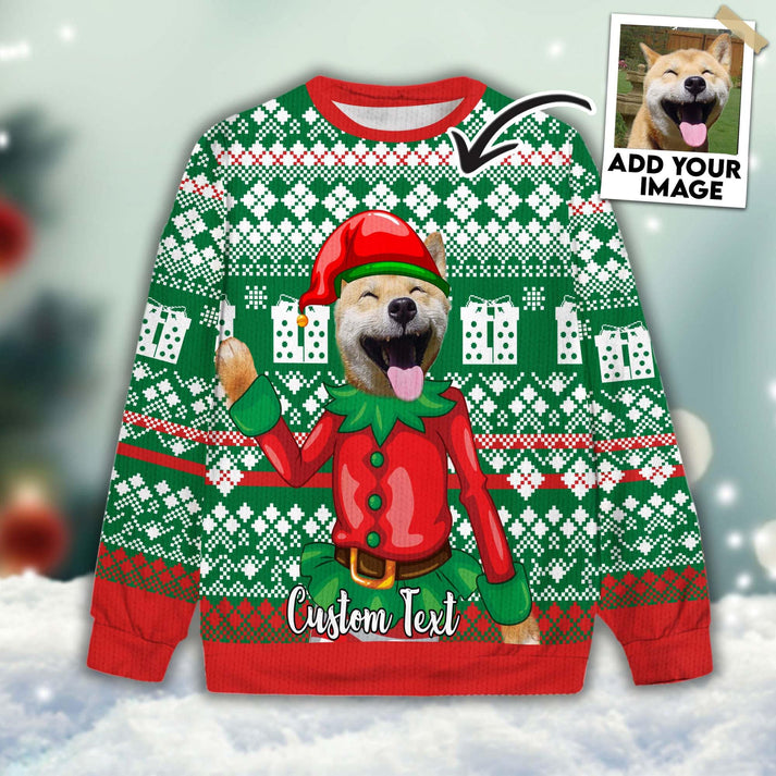 Custom Pet Sweater - Personalized Dog & Cat Photo Sweater, Custom Ugly Christmas Sweater, Perfect Gift For Dog Lovers, Friend, Family