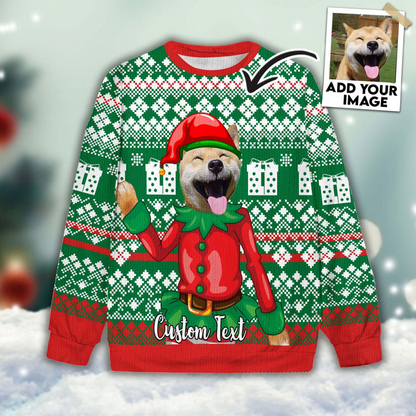 Custom Pet Sweater - Personalized Dog & Cat Photo Sweater, Custom Ugly Christmas Sweater, Perfect Gift For Dog Lovers, Friend, Family