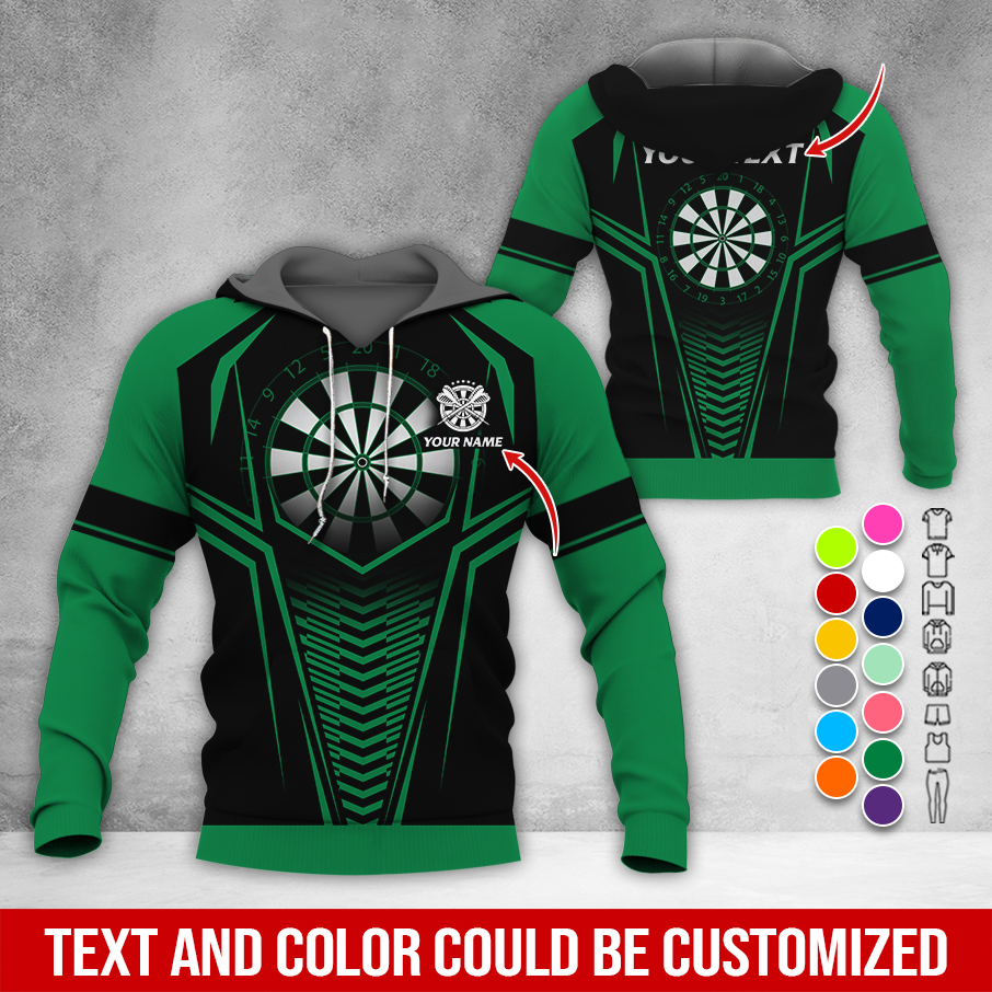 Personalized Name & Text Darts Premium Hoodie, Darts Sport Pattern Hoodie For Men & Women, Perfect Gift For Darts Lovers, Friend, Family