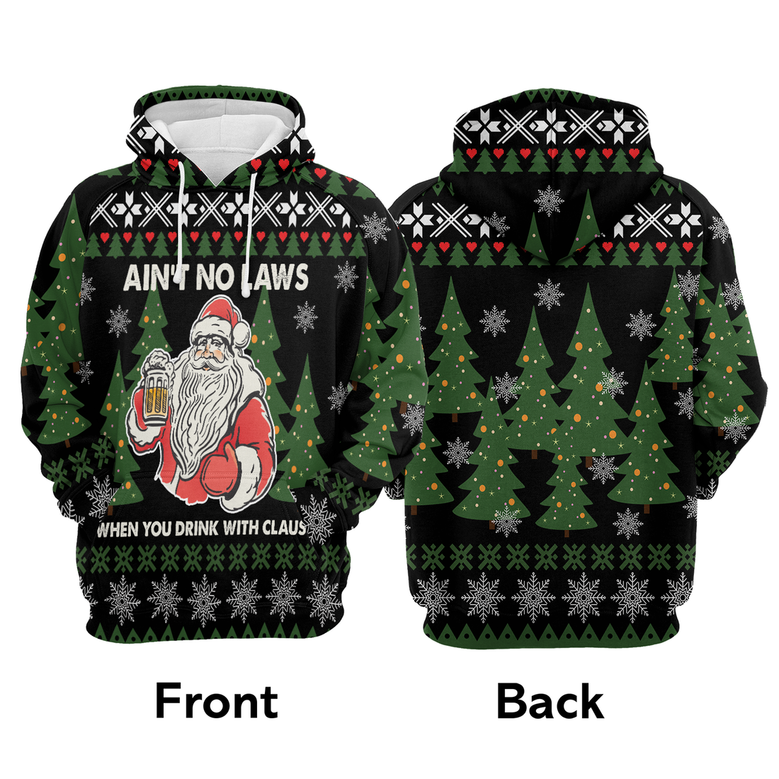 Santa Premium Christmas Hoodie, Ain‘t No Laws When You Drink With Claus Unisex Hoodie For Men & Women - Perfect Gift For Christmas, Beer Lover