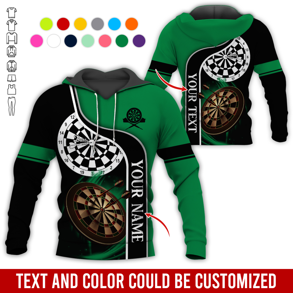 Customized Darts Premium Hoodie, Personalized Name & Text Darts Black Hoodie, Perfect Gift For Darts Lovers, Friend, Family