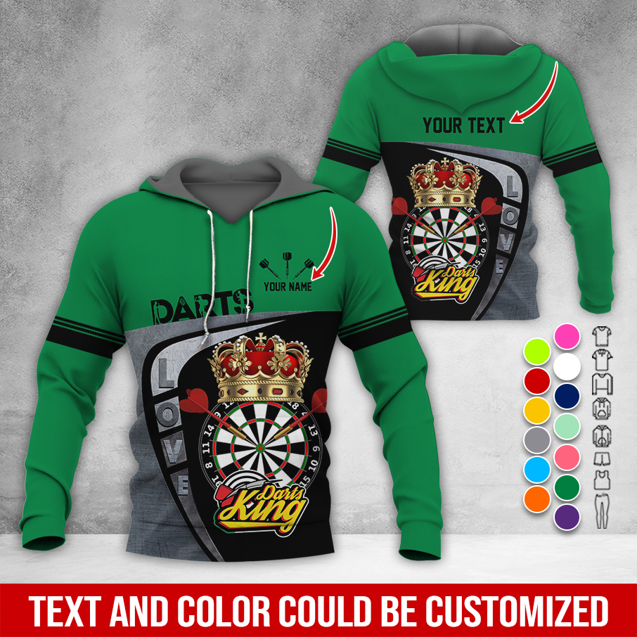 Customized Darts Premium Hoodie, Personalized Name & Text Darts Hoodie, Darts King Hoodie, Perfect Gift For Darts Lovers, Friend, Family