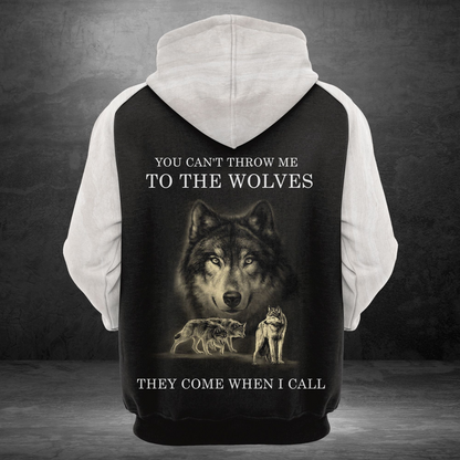 Grey Wolf Pullover Premium Hoodie They Come When I Call Wolves, Perfect Outfit For Men And Women On Christmas New Year Autumn Winter