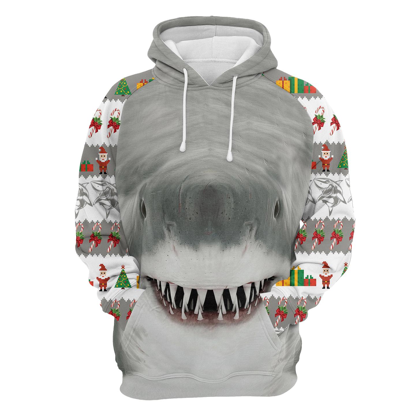 Shark Face Pullover Premium Hoodie, Perfect Outfit For Men And Women On Christmas New Year Autumn Winter