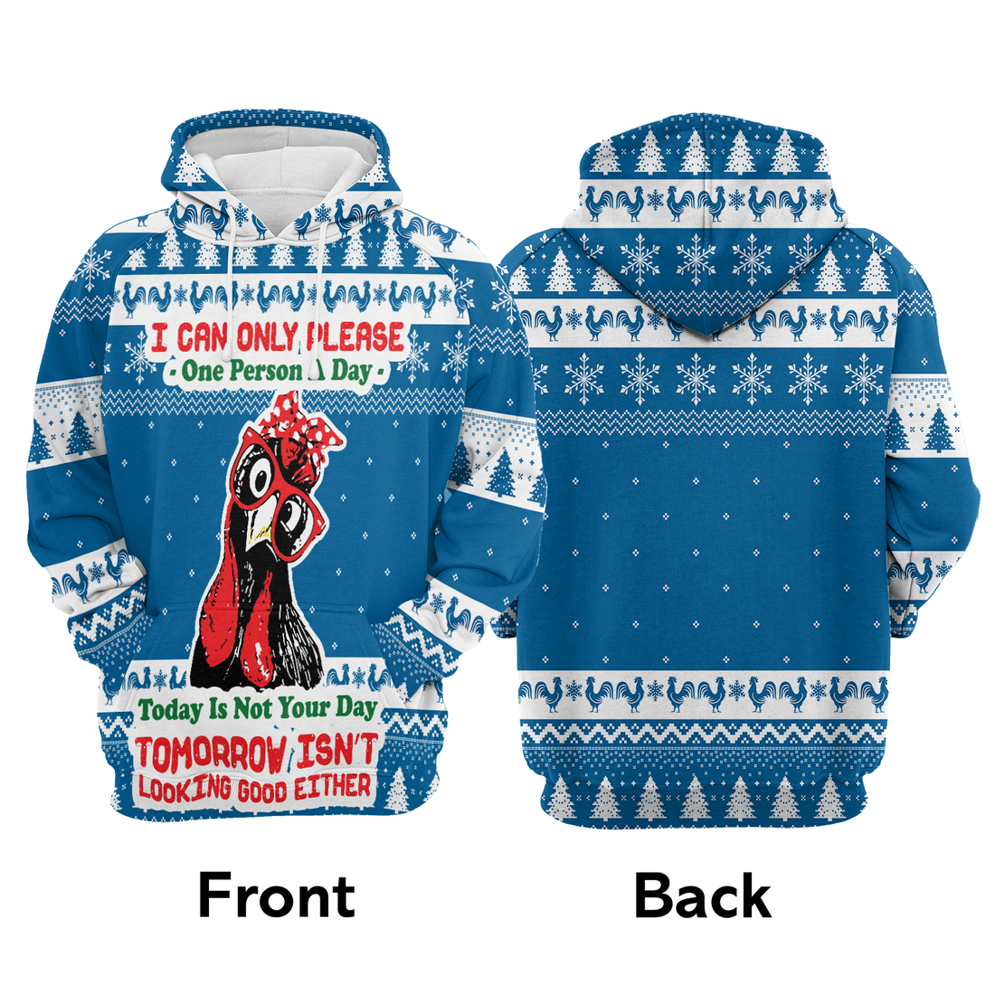Chicken Premium Christmas Hoodie, I Can Only Please One Person A Day Unisex Hoodie For Men & Women - Perfect Gift For Christmas, Chicken Lover